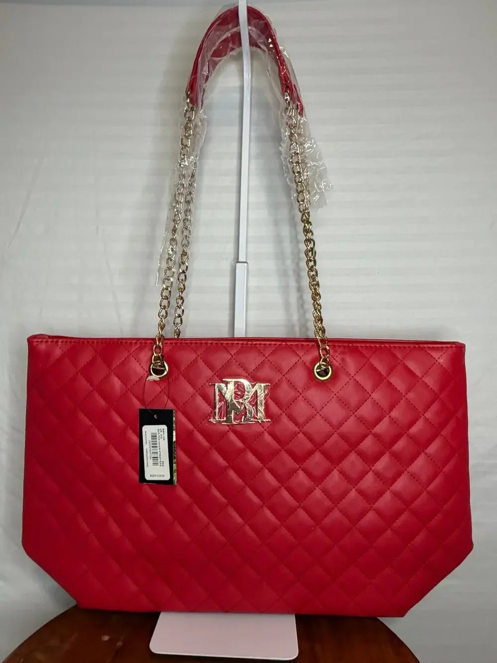 Badgley Mischka Large Quilted Tote MSRP $129 NWT Black Vegan Leather (#2)